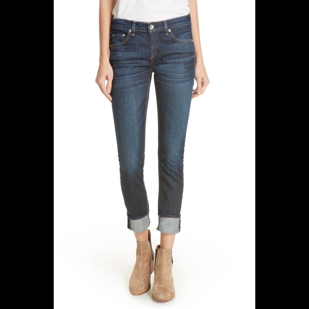 NWT Rag & Bone Dre Ultraslim Boyfriend Cuffed Jeans Size 27